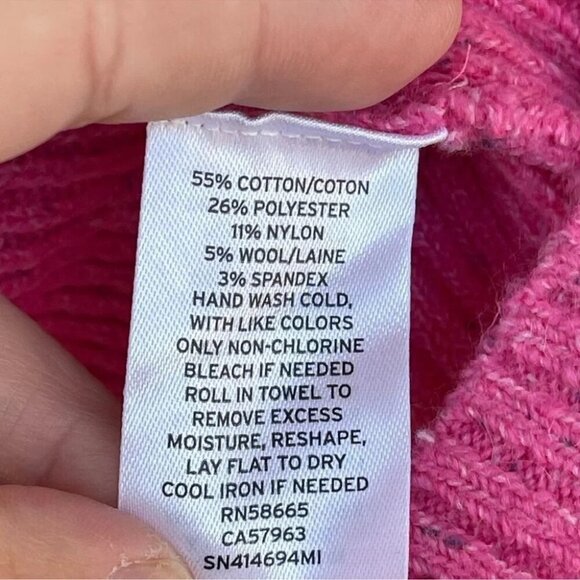 Something navy wool blend pink sweater size small - Picture 7 of 11